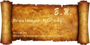 Breslmayer Máté névjegykártya
